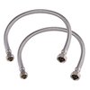 Hausen 20-Inch Stainless Steel Faucet Connector 7/16'' C X 1/2"FIP, Faucet Supply Line, 2PK HA-FC-112